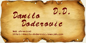 Danilo Doderović vizit kartica